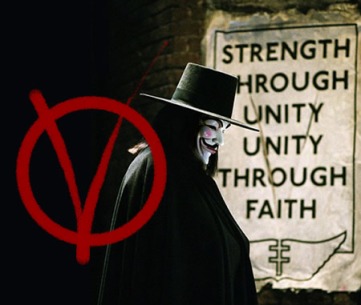 Though the V mask has been appropriated by a range of fringe movement, the original comic was about anarchism as a challenge to a fascist state.